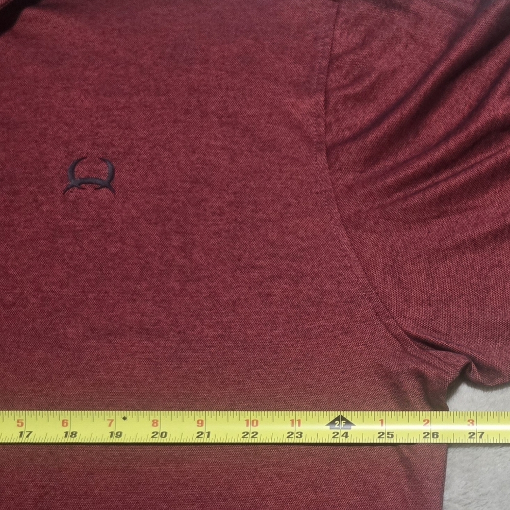 Cinch Maroon Polo Shirt with Embroidered Logo Mens Sz M Western Cowboy Golf - Picture 6 of 6